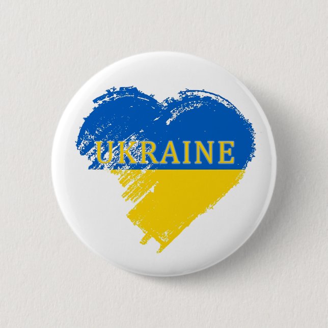 Badge Rond 5 Cm L'Ukraine soutient le bouton de la colombe de priè (Devant)