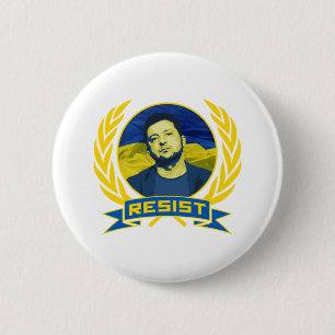 Badge Rond 5 Cm L'Ukraine Zelenski résiste