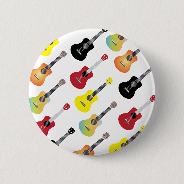 Badge Rond 5 Cm L'ukulélé colorée modèle la musique (Devant)