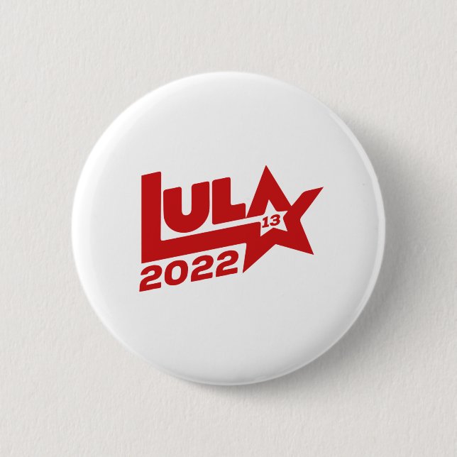 Badge Rond 5 Cm Lula 2022 13 PT Presidente Brasil (Devant)