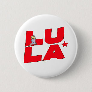 Badge Rond 5 Cm Lula Typographie Art - Président Brésilien
