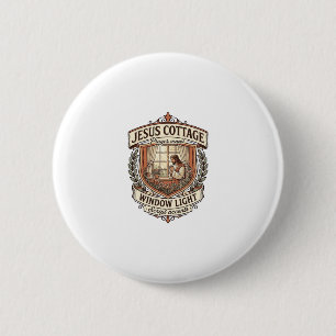 Badge Rond 5 Cm Lumière de fenêtre de Jesus Cottage Lumière de fen