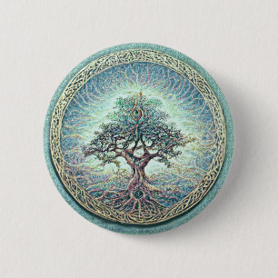 Badge Rond 5 Cm Lumière de l'arbre de vie