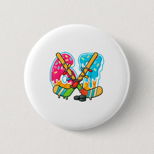 Badge Rond 5 Cm Lumière de Noël au hockey à goutte de glace 67