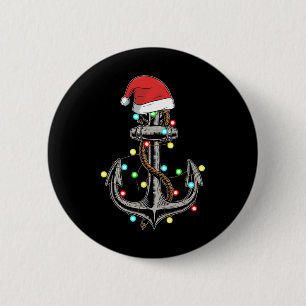 Badge Rond 5 Cm Lumières de Noël Ancre Bateau Voile Bateau Drôle