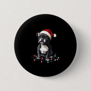 Badge Rond 5 Cm Lumières de Noël Bouledogue Français Cadeaux Chien