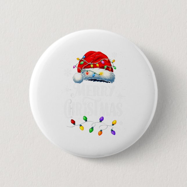 Badge Rond 5 Cm Lumières de Noël Chapeau de Père Noël Noël Famille (Devant)