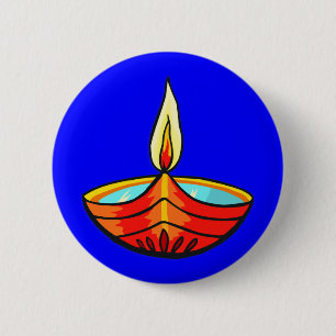 Badge Rond 5 Cm Lumières du festival de Diwali