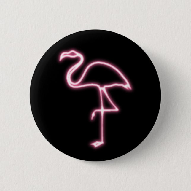 Badge Rond 5 Cm Luminosité Flamant rose (Devant)