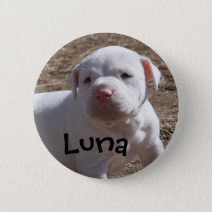 Badge Rond 5 Cm Luna, chiot sauvé
