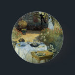 Badge Rond 5 Cm Luncheon by Claude Monet, Vintage Impressionism<br><div class="desc">The Luncheon (1876) by Claude Monet is a vintage impressionism fine art nature painting featuring a spring season picnic lunch in the garden with afternoon tea. A child is playing quietly on the ground with toys. About the artist: Claude Monet (1840-1926) was a founder of the French impressionist painting movement...</div>