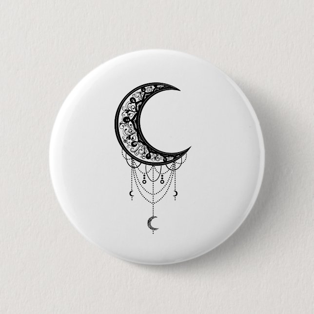 Badge Rond 5 Cm Lune (Devant)