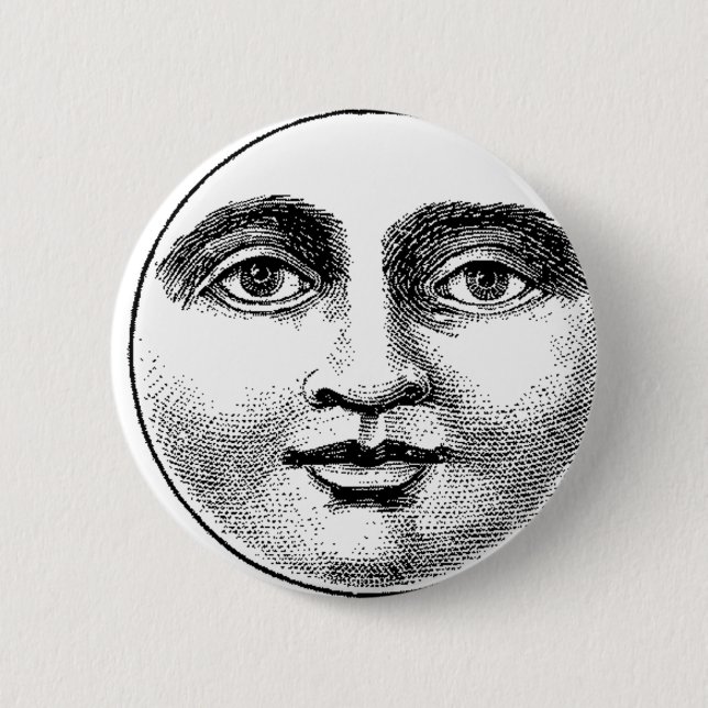 Badge Rond 5 Cm Lune (Devant)
