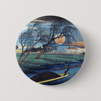 Badge Rond 5 Cm Lune d'automne à Seba, Hiroshige