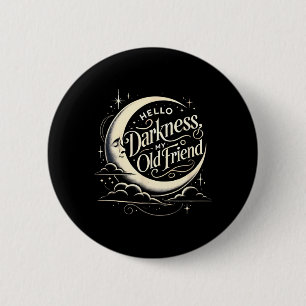 Badge Rond 5 Cm Lune de Chat Noir Halloween Épouvante Dans Les Tén
