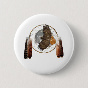 Badge Rond 5 Cm Lune de faucon