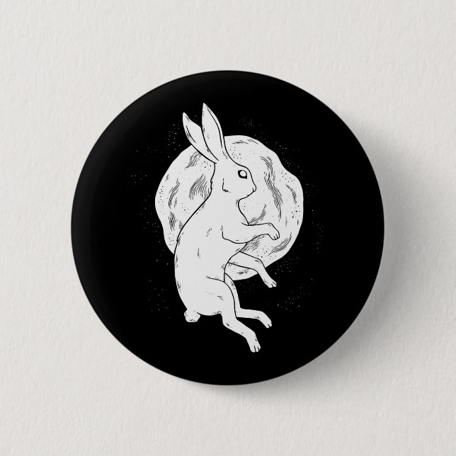 Badge Rond 5 Cm Lune de lapin (Devant)