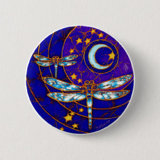 Badge Rond 5 Cm lune de libellule