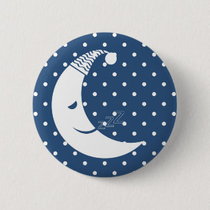Badge Rond 5 Cm Lune de point de polka