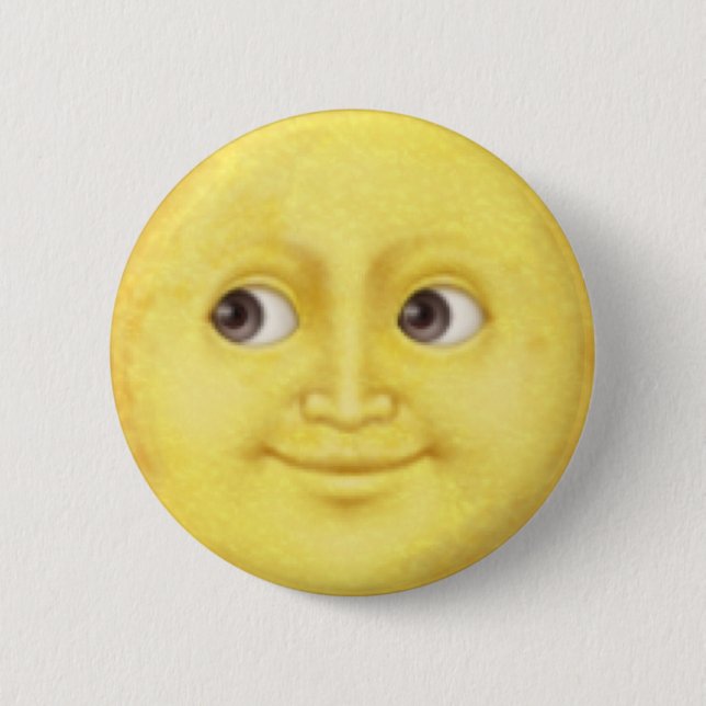 Badge Rond 5 Cm Lune Emoji (Devant)