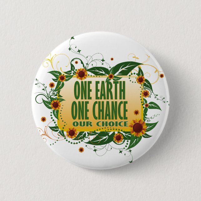 Badge Rond 5 Cm L'une terre une occasion (Devant)