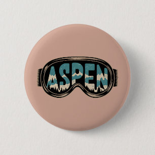 Badge Rond 5 Cm Lunettes de ski Aspen Snowmass Colorado cadeaux de