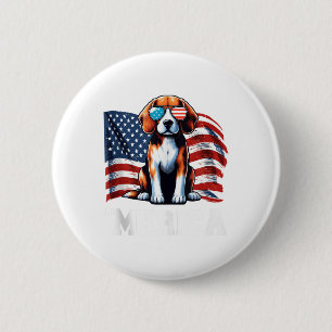 Badge Rond 5 Cm Lunettes de soleil Beagle vintage Mérica Patriotiq