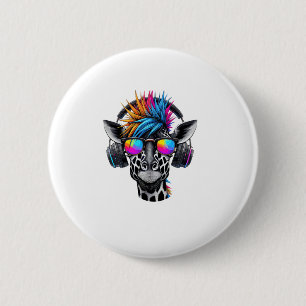 Badge Rond 5 Cm Lunettes de soleil cool Giraffe Casques Giraffes
