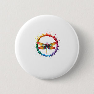 Badge Rond 5 Cm Lunettes de soleil Cool Graphic Tie Dye Dragonfly