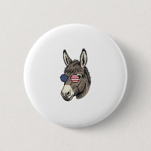 Badge Rond 5 Cm Lunettes de soleil d'âne patriotique Design de T-s