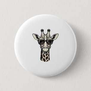 Badge Rond 5 Cm Lunettes de soleil de girafe cool T-shirt à gravur