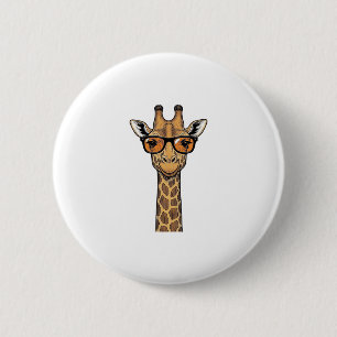 Badge Rond 5 Cm Lunettes de soleil de girafe cool Vintage gravure 