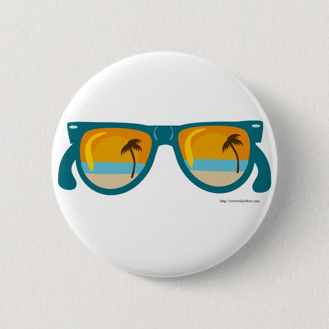 Badge Rond 5 Cm Lunettes de soleil de plage (Devant)