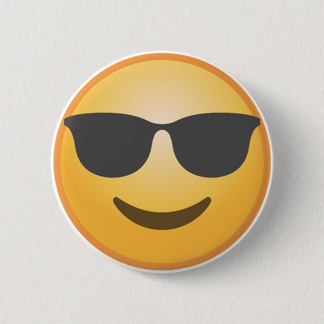 Badge Rond 5 Cm Lunettes de soleil de sourire Emoji (Devant)