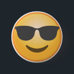 Badge Rond 5 Cm Lunettes de soleil de sourire Emoji<br><div class="desc">Regardez ceci. Belles lunettes de soleil de sourire Emoji grand pour tous les types ! Whoa ! Emoji par Emoji un.</div>