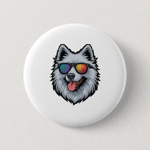 Badge Rond 5 Cm Lunettes de soleil pour chien Montagne Reflet du c