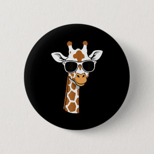 Badge Rond 5 Cm Lunettes de soleil visage de girafe drôle pour enf