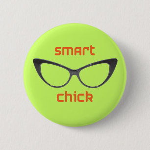 Badge Rond 5 Cm Lunettes intelligentes de geek de poussin