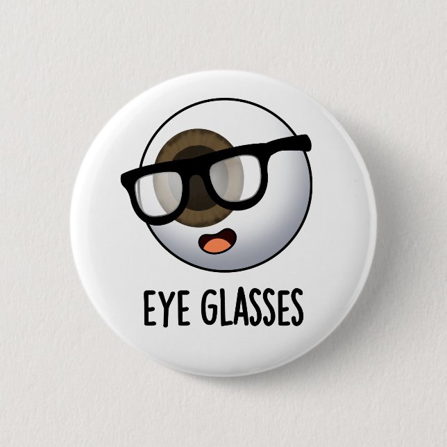 Badge Rond 5 Cm Lunettes Puns Drôles de Yeux  (Devant)
