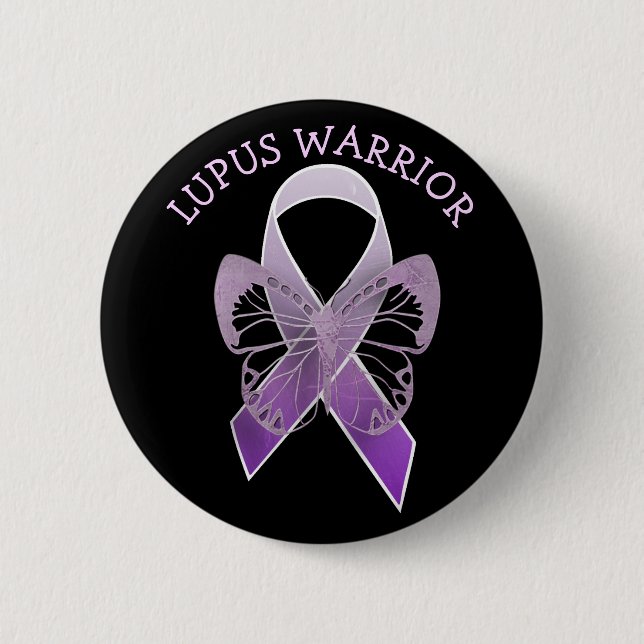 Badge Rond 5 Cm Lupus Guerrier Purple Sensibilisation Ruban Butto (Devant)
