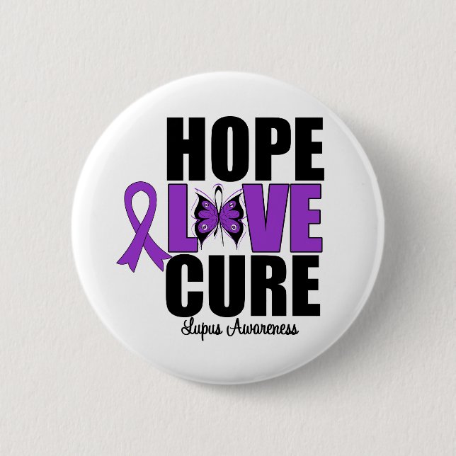 Badge Rond 5 Cm Lupus Hope Love Cure (Devant)