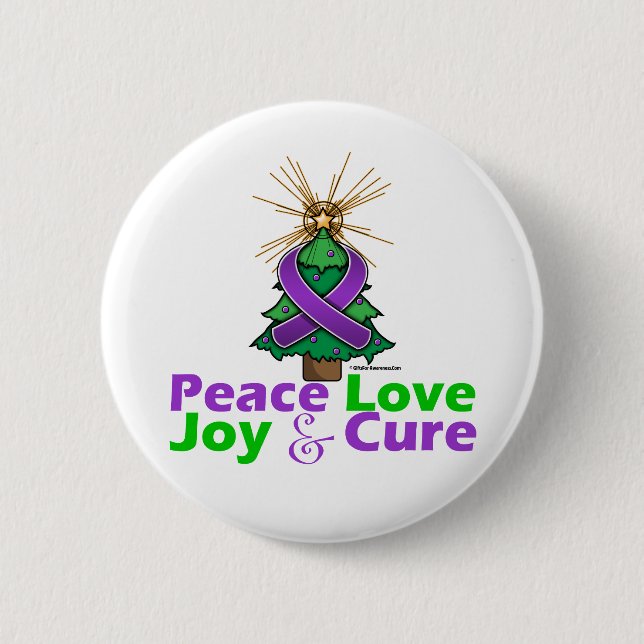 Badge Rond 5 Cm Lupus Peace Love Joy Cure (Devant)