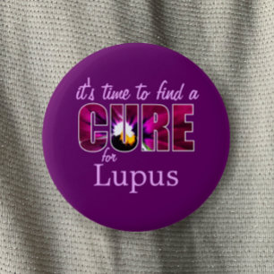Badge Rond 5 Cm Lupus Sensibilisation Cure / Lilac Purple Personna