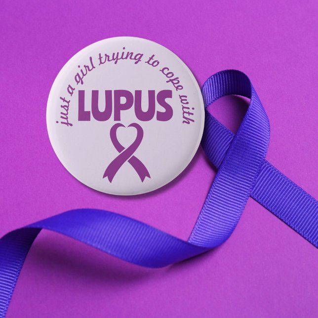 Badge Rond 5 Cm Lupus sensibilisation maladie auto-immune chroniqu (Créateur téléchargé)