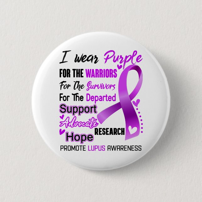 Badge Rond 5 Cm Lupus Sensibilisation Mois Ribbon Cadeaux (Devant)