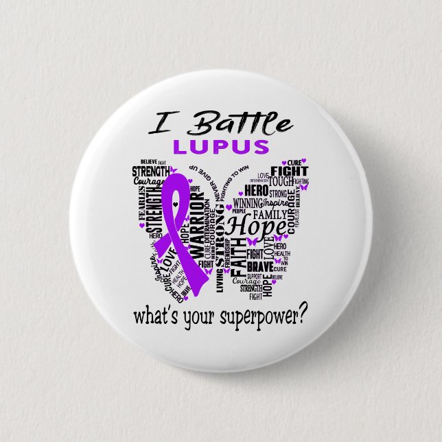 Badge Rond 5 Cm Lupus Sensibilisation Mois Ribbon Cadeaux (Devant)
