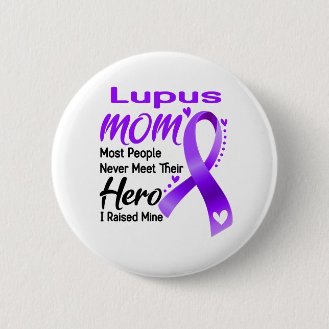 Badge Rond 5 Cm Lupus Sensibilisation Mois Ribbon Cadeaux (Devant)
