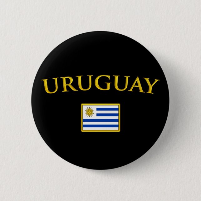 Badge Rond 5 Cm L'Uruguay d'or (Devant)