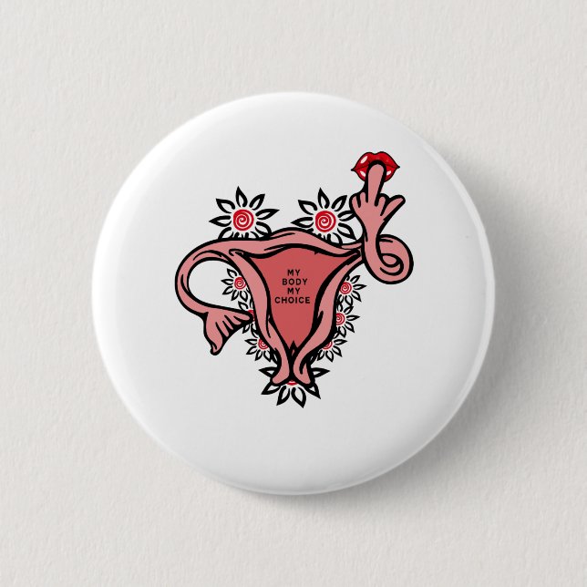 Badge Rond 5 Cm l'utérus central protège roe v. wade (Devant)
