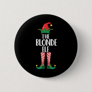 Badge Rond 5 Cm Lutin blond assorti à la fête de Noël en famille